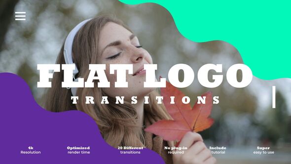 Videohive Flat Logo Transitions Elements template preview