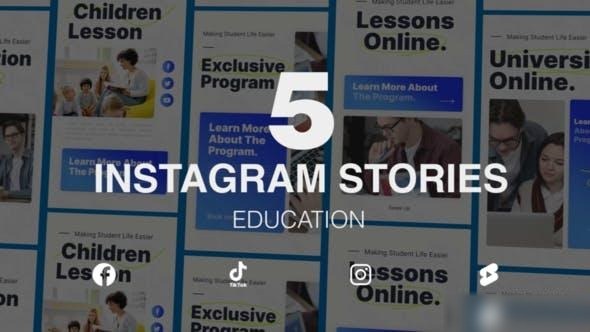 Videohive Online Education Stories Pack | School Stories Openers template preview