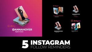 Instagram Follow Reminder v2 Video Displays template preview