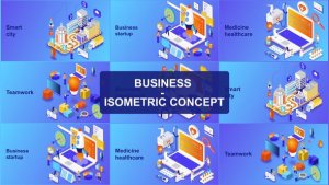 Business - Isometric Concept Video Displays template preview