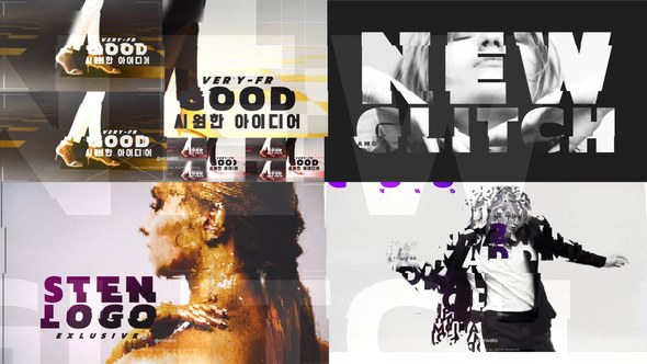 Glitch Art Style Promo Video Displays template preview
