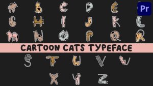 Videohive Cartoon Cats Animated Typeface for Premiere Pro MOGRT Elements template preview