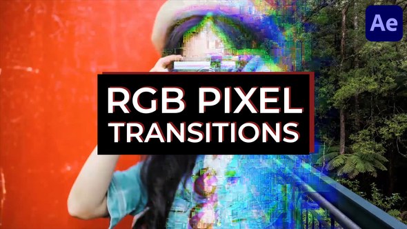 Videohive RGB Pixel Transitions for After Effects Elements template preview