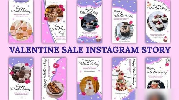 Videohive Bakery Valentine Day Sale Story Openers template preview