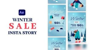 Videohive Winter Shopping Instagram Stories Openers template preview