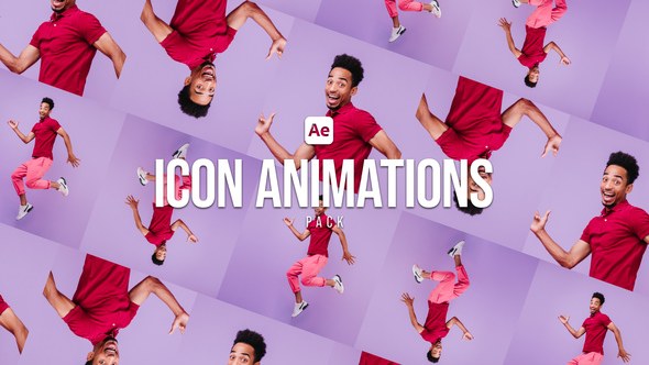 Videohive Any Icon Animations Pack Video Displays template preview