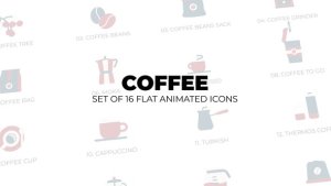 Videohive Coffee - Set of 16 Animated Icons Elements template preview