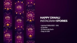 Videohive Happy Diwali Instagram Stories Openers template preview
