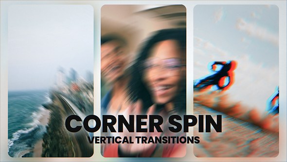 Videohive Vertical Corner Spin Transitions Elements template preview