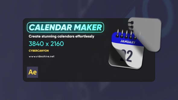 Videohive Calendar Maker Elements template preview