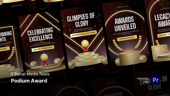 Social Media Reels Podium Award Premiere Pro Templates Premiere Pro template preview