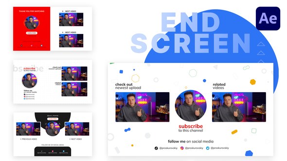 Videohive YouTube End Screens | After Effects 39991160 Elements template preview