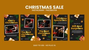 Videohive Christmas instagram stories 55417077 Openers template preview
