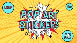 Pop-Art Sale Stickers Video Displays template preview