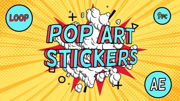Pop-Art Sale Stickers Video Displays template preview