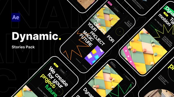 Videohive Dynamic Stories Pack Video Display After Effect Template Product Promo template preview