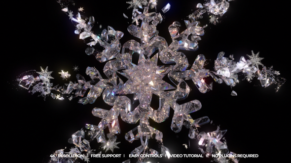 Videohive Crystal Snowflakes Intro Logo Stings template preview