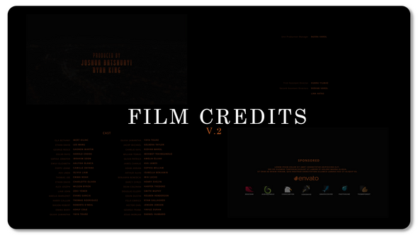 Film Credits V2 Premiere Pro template preview