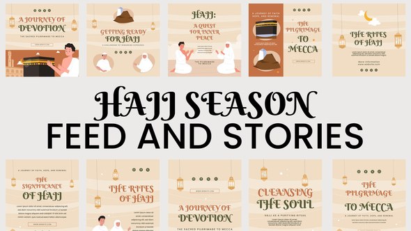 Videohive Hajj Season Feed and Stories Instagram Ramadan template preview
