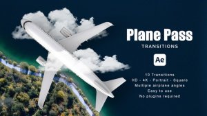 Videohive Plane Pass Transitions Elements template preview