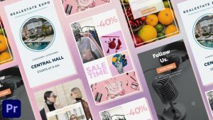 Simple Modern Vertical Instagram Post Stories Premiere Pro template preview