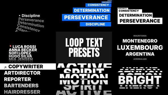 Videohive Loop Text Animation Titles template preview