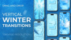 Videohive Winter Frost Snow Christmas Vertical Transitions Elements template preview