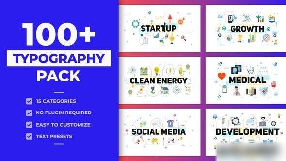 Videohive 100 Typography Scenes Pack Infographics template preview