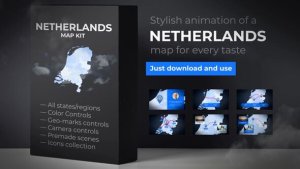 Videohive Netherlands Map Kit - Kingdom of the Netherlands Map Video Displays template preview