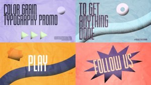 Videohive Typography Grain Promo Video Displays template preview