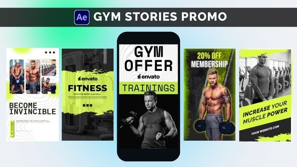 Videohive Gym Stories Promo | Marketing Logo Stings template preview