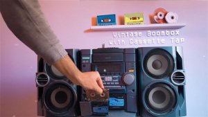 Videohive Vintage Boombox with Cassette Tape Openers template preview