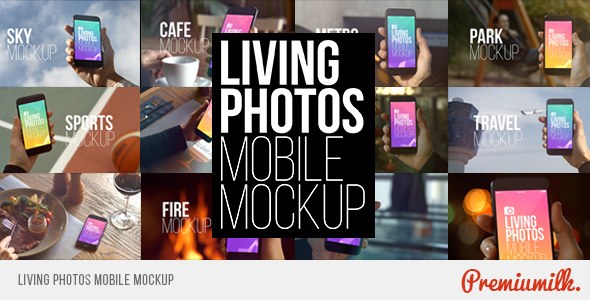Living Photos Mobile Mockup Video Displays template preview