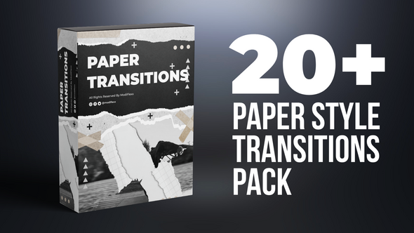 Videohive 20 Paper Style Transition Pack Elements template preview