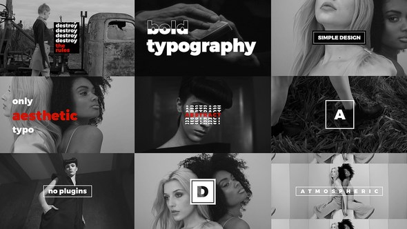 Videohive Modern Stomp Opener / Dynamic Typography / Fashion Event Promo / Clean Fast Intro Openers template preview