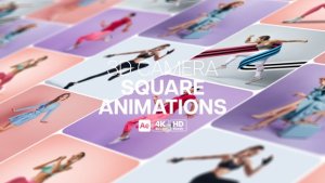 Videohive 3D Camera Square Animations Video Displays template preview