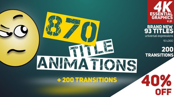 870 Title Animations - After Effects Project (Videohive) Titles template preview