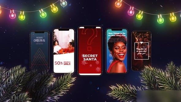 Videohive Christmas Instagram Stories 3 Openers template preview