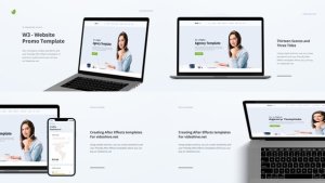 W3 - Website Promo Video Displays template preview