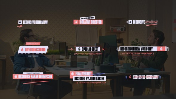 Videohive Minimal Lower Thirds with Logo Elements template preview