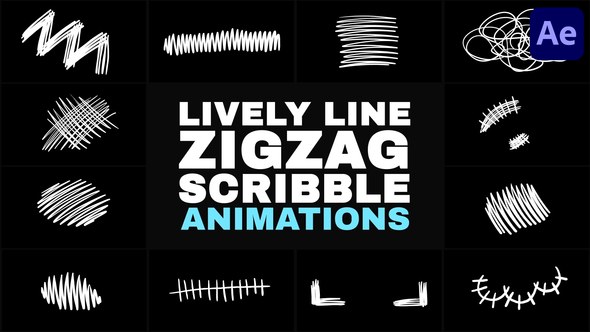 Videohive Lively Line Zigzag Scribble Animations | After Effects Elements template preview