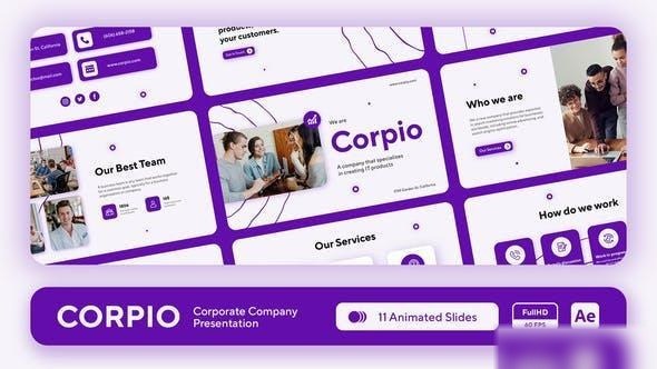 Videohive Corpio - Startup and Company Pitch Deck Presentation Openers template preview