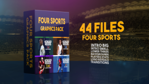Four Sports Graphics Pack Video Displays template preview