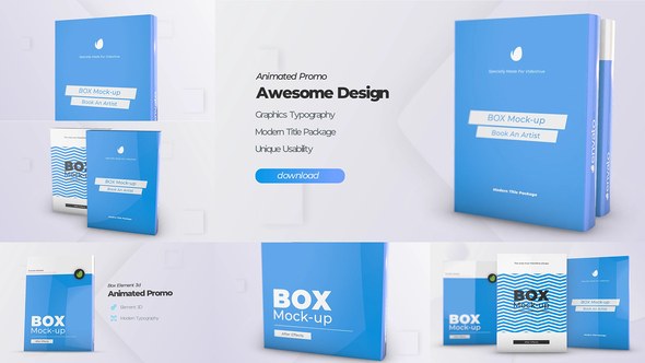 Box Product Pack Mockup - Box Software Mock-up Cover Template Video Displays template preview