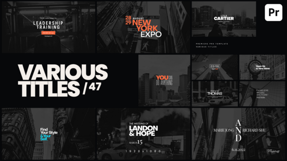 Various Titles 47 Premiere Pro template preview