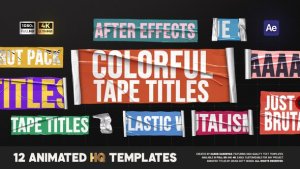 Videohive Colorful Tape Titles Titles template preview