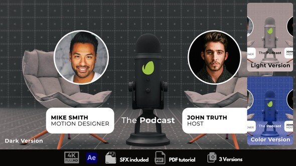 Videohive Podcast Intro 52076402 Logo Stings template preview