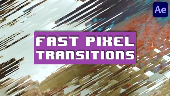 Videohive Fast Pixel Transitions for After Effects Elements template preview