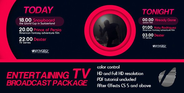 Entertaining TV Broadcast Package Video Displays template preview