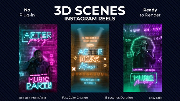 Videohive Instagram Reels Neon Product Promo template preview